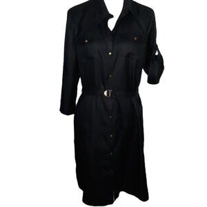 L.L. Bean Women's Black Silk & Linen Blend Dress